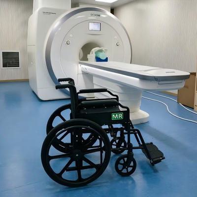 Foldable Non Magnetic Wheelchair MRI Compatible Lightweight for Medical Use