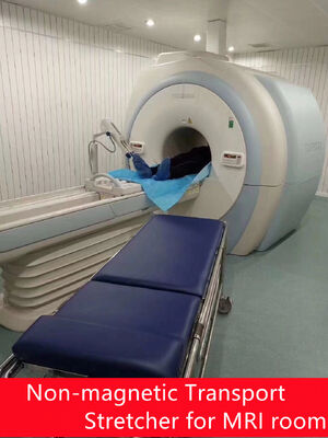 1900 Mm X 600 Mm X 150 Mm Non Magnetic Stretcher Featuring Full Surround Rubber Bumper Designed for MRI RF Room Shielding