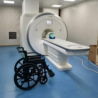 Kursi roda MRI non-magnetik lipat dengan kapasitas berat 120 kg dan desain tahan air untuk penggunaan MRI yang aman