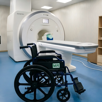 17kg Non-Magnetic Wheelchair with Non-Magnetic Rubber Wheels and 460mm Seat Size for MRI and Sensitive Environments