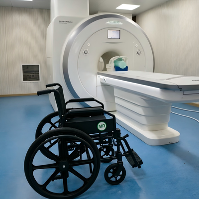 Kursi roda non-magnetik lipat dengan ukuran kursi 460mm dan desain aman MRI untuk rumah sakit